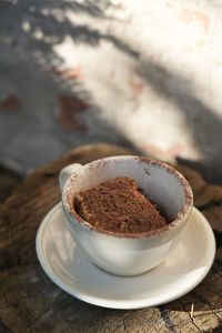 Close-up of dessert in plate on table