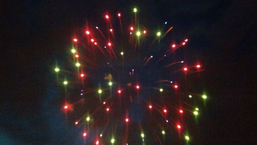 Low angle view of firework display