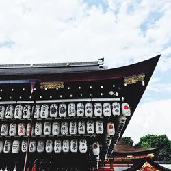 Low angle view of temple against sky