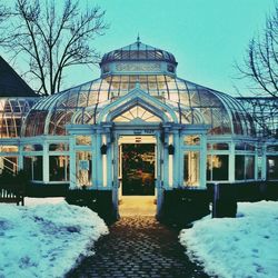 Building covered with snow