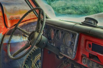 Close-up of cropped car