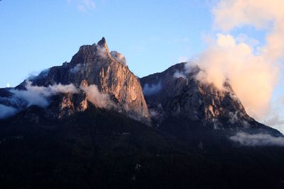 Scenic view of mountains against clear sky