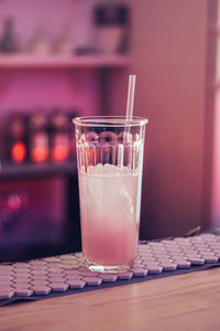 Close-up of drink in glass on table