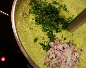 High angle view of vegetables in bowl