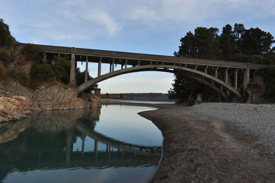 Bridge over river against sky