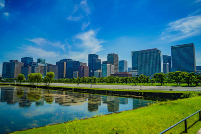 Buildings in city against sky