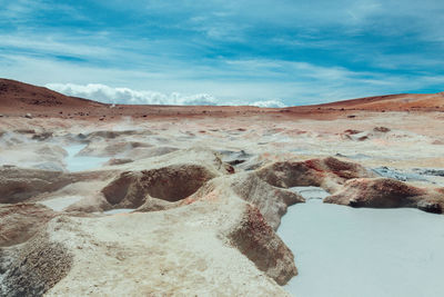 Scenic view of desert against sky