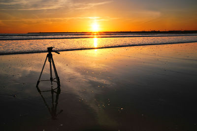 Scenic view of sunset over sea