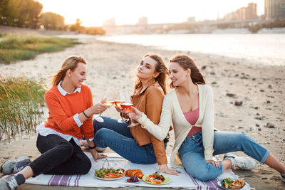 Group of people on beach