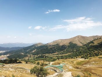 Scenic view of mountains against sky