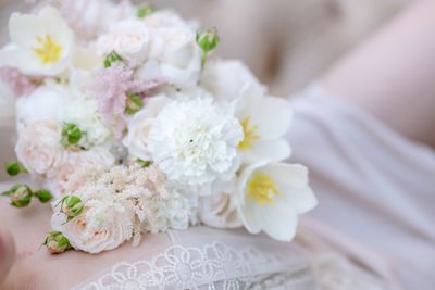 Close-up of white flower bouquet