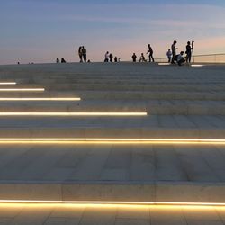 People on steps