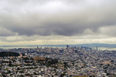 High angle view of townscape against sky