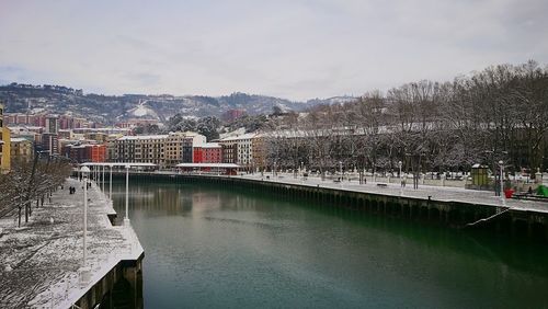 River by city against sky