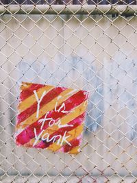 High angle view of chainlink fence