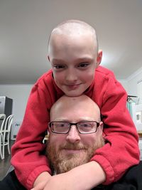 Portrait of smiling boy at home