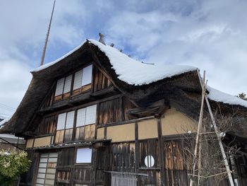 Low angle view of old building against sky