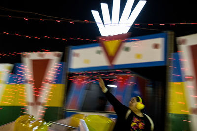 View of illuminated lights at night