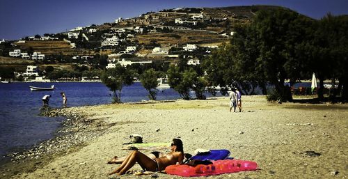 Tourists enjoying at beach