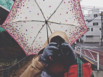 Low angle view of umbrella