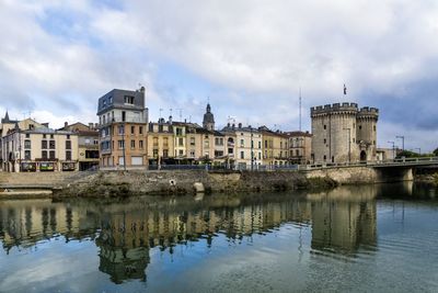 Reflection of buildings in water