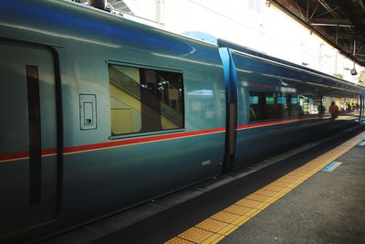 Train at railroad station platform