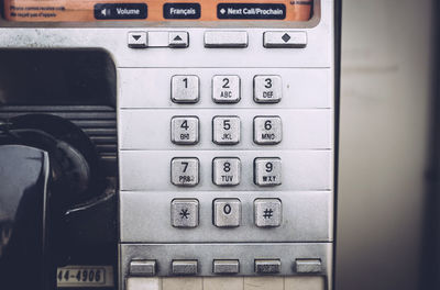 Close-up of telephone