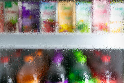 Full frame shot of wet glass window