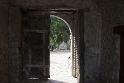 Arch in corridor of historic building