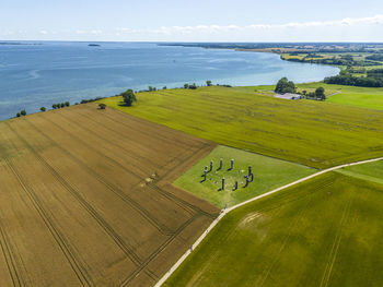 High angle view of beach
