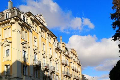 Low angle view of buildings against sky