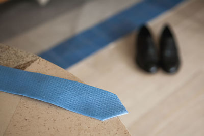 Close-up of blue table