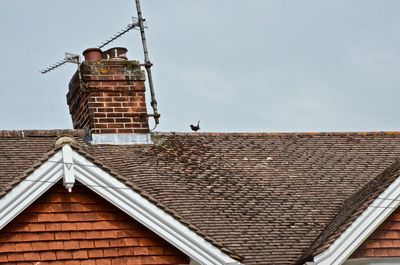 Low angle view of house against sky