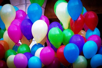 Close-up of multi colored balloons