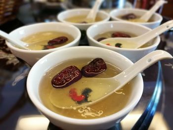 Close-up of food in bowl on table