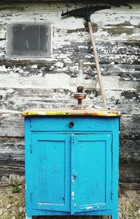 Closed door of house