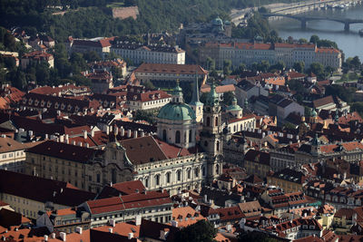 High angle view of townscape