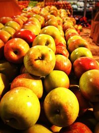 Close-up of apples for sale at market stall