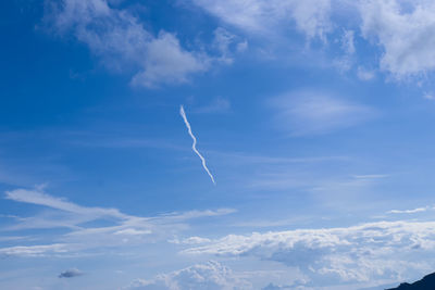 Low angle view of vapor trail in sky