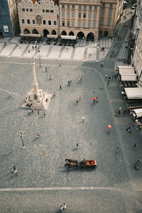 High angle view of traffic on road