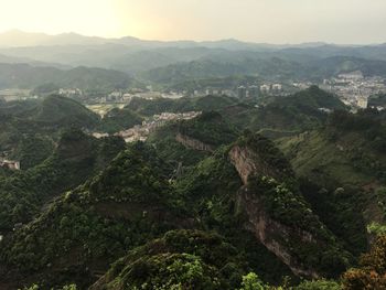 Scenic view of mountains against clear sky