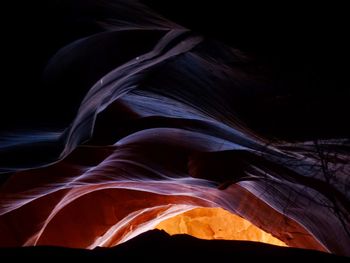 Low angle view of sandstones at antelope canyon