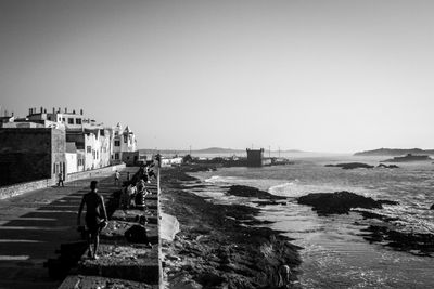 View of sea against clear sky