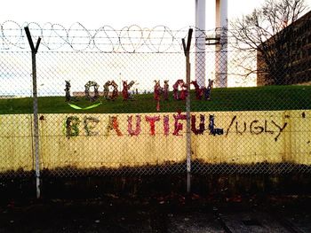 Fence seen through chainlink fence