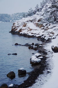 Scenic view of frozen sea against sky