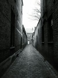 Narrow alley along buildings