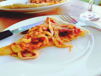 High angle view of meal served in plate