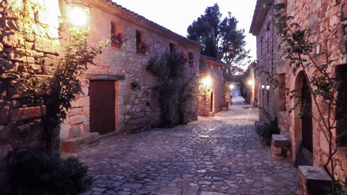 Narrow alley amidst buildings in city