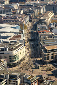 High angle view of buildings in city