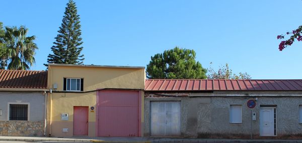 Low angle view of building against clear sky